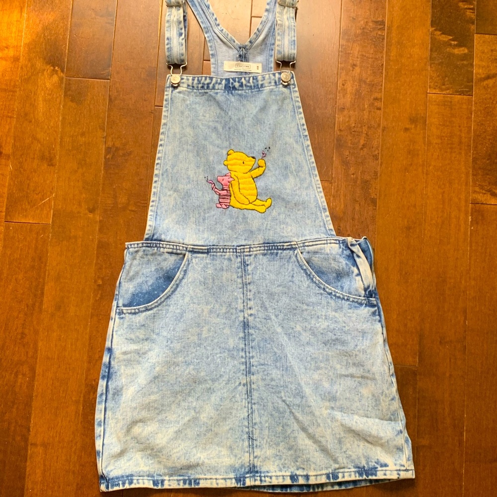 Winnie the Pooh Embroidered Overall Dress